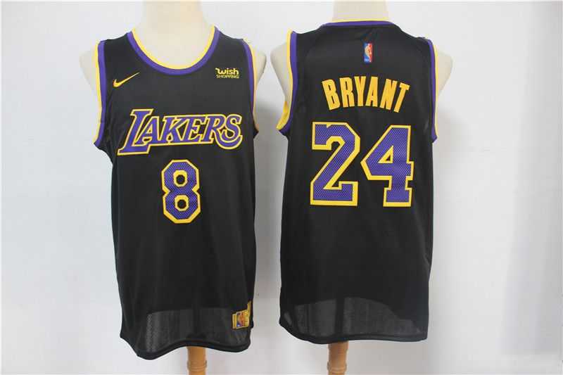 Men Los Angeles Lakers 24+8 Bryant Black 2021 Nike Playoff bonus NBA Jersey